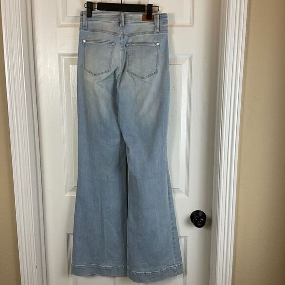 Judy Blue Size 0/24 Cadence Jean Hi Waist Wide Leg Braided Waistband Bohemian R2 - Picture 4 of 12